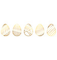 golden line easter egg set vector image vector image