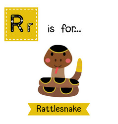 Letter r lowercase tracing curled up rattlesnake Vector Image