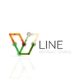 linear abstract logo connected multicolored vector image