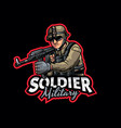 soldier mascot logo design vector image
