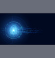 abstract cyber security with padlock blue wave vector image vector image