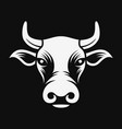 cow head logo black and white emblem vector image vector image