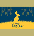 rabbit and easter eggs flat style background vector image vector image