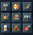vikings and scandinavian items vector image