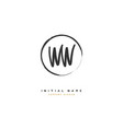 w ww beauty initial logo handwriting vector image