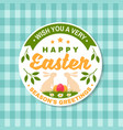 we wish you a very happy easter card sticker vector image vector image