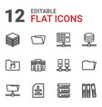 12 archive icons vector image vector image