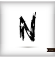calligraphic watercolor letter n vector image vector image