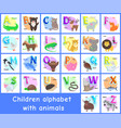 children alphabet posters set vector image