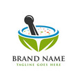 herbal medicine herb logo design vector image vector image