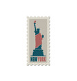 postage stamp with statue of liberty vector image