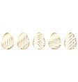 set of golden line easter egg vector image vector image