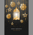 christmas and new year design with golden vector image