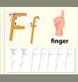 letter f tracing alphabet worksheets vector image