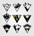 set vintage mountain triangle logo view vector image vector image