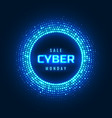 cyber monday concept banner with neon glowing vector image