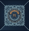 floral frame or label in vintage ornament vector image