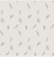line drawing floral seamless pattern vector image