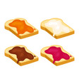 set of white toast bread slices vector image vector image
