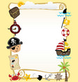 frame border of pirates elements cartoon vector image