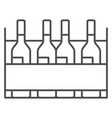box with wine bottles thin line icon vector image
