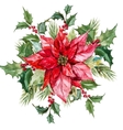 watercolor christmas flowers vector image