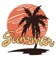 beach with palm trees for a print on a tee vector image vector image