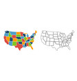 colorful usa map with states vector image