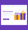 reward program website design vector image vector image