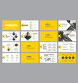 template yellow and white presentation slides vector image vector image