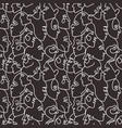 female faces seamless pattern one line art vector image