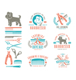 set of hairdresser for dog badges vector image