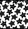 black and white seamless pattern with sleeping vector image vector image