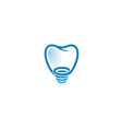 creative tooth screw logo vector image