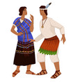 man and woman people in clothes maya empire vector image vector image