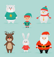 set of funny christmas characters vector image