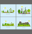 summer time background set in modern flat design vector image