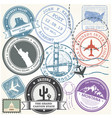 united states travel stamps set - usa journey vector image
