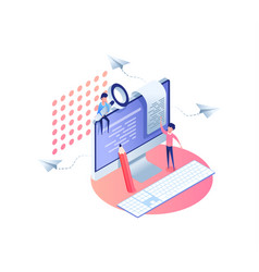 Template design analytics landing page Royalty Free Vector