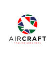 commercial airplane tail logo design vector image vector image