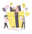 greeting card - happy birthday party celebration vector image vector image