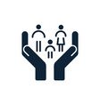 hands holding small family - father mother vector image