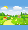 rural landscape with fields and hills vector image vector image