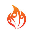 three people fire life icon on white vector image