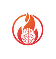 fire brain logo design template vector image