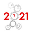 new year 2021 concept - digits with mechanism vector image