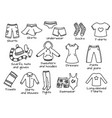 types of clothes icons vector image