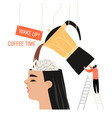 wake up and coffee time concept surrealistic vector image vector image