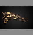 gold and black music notes design vector image