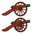 civil war cannon view side vector image vector image